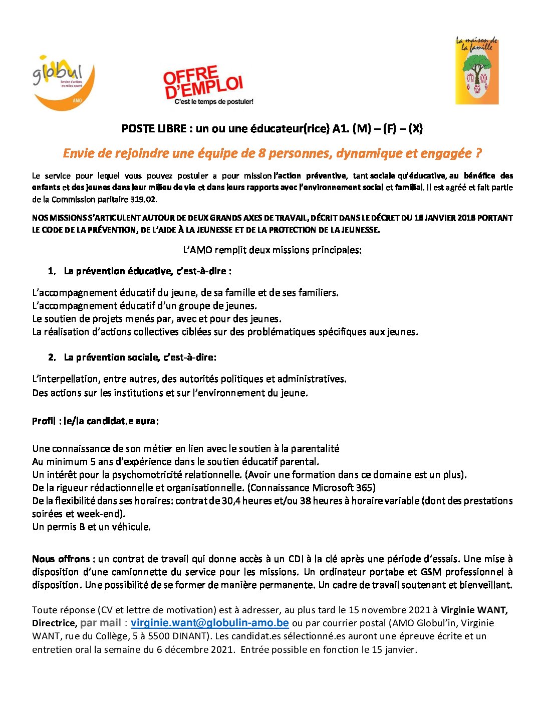 Offre d’emploi